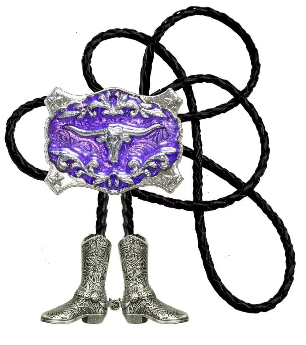 5924 Bolo Tie with Western Cowboy Hat Saddle And Knight Boots Style Genuine